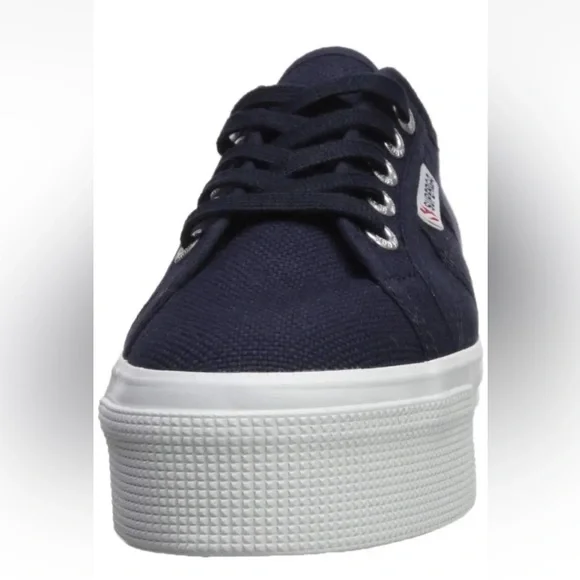 Superga 2790 Navy Platform Lace up Sneaker 9.5 - Picture 2 of 10